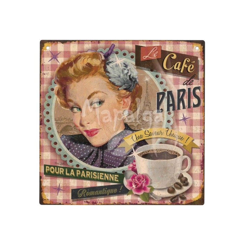 Decorative plaque Le Café de Paris 19x19 cm Decorative plaque Le Café de Paris 19x19 cm