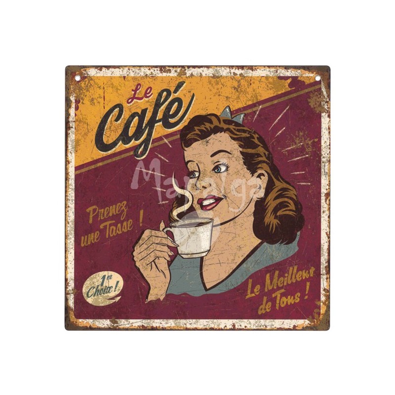 Plaque décorative Le Café 19x19 cm Plaque décorative Le Café 19x19 cm