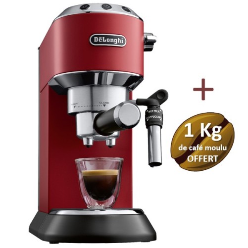 Delonghi Dedica Style - EC 695.R + 1 kg of Moulu coffee offered