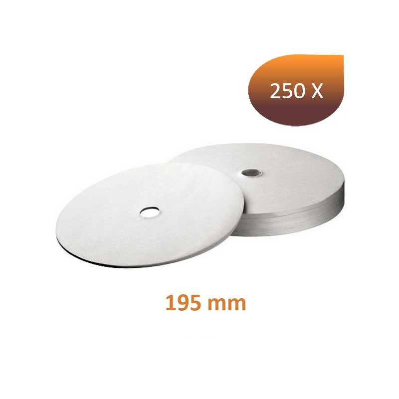 195mm round paper filters, by 250 bartscher pieces 195mm round paper filters, by 250 bartscher pieces