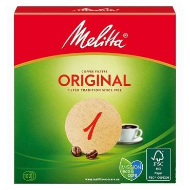 Round brown coffee filters Melitta n ° 1
