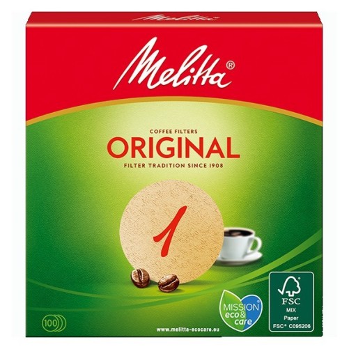 Round brown coffee filters Melitta n ° 1
