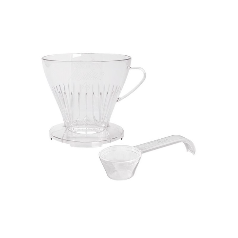 1x4 Porta de filtro de plástico transparente "para" Melitta com medição de café 1x4 Porta de filtro de plástico transparente "para" Melitta com medição de café