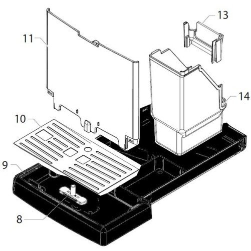 Bac à eaux usées noir SAECO PHILIPS 17001568 / 421941285721 / 996530073458