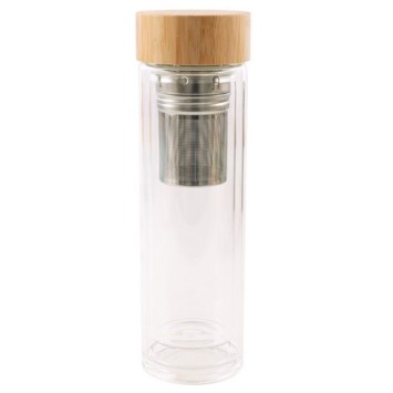 Double -walled glass bottle 420 ml - Vergule point