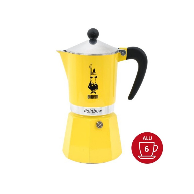 Cafetière Bialetti RAINBOW 6 tasses - Jaune 4983 / NP Cafetière Bialetti RAINBOW 6 tasses - Jaune 4983 / NP