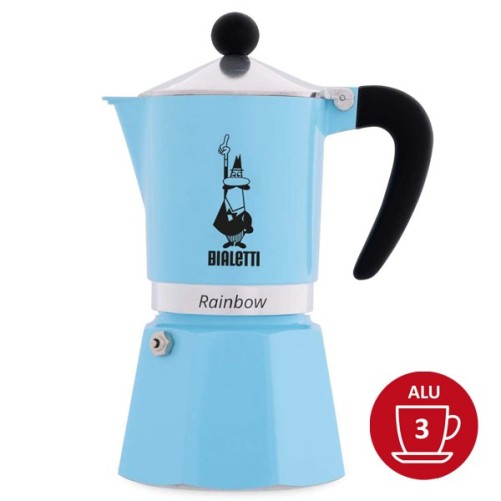 Bialetti Rainbow 3 cups - blue coffee maker