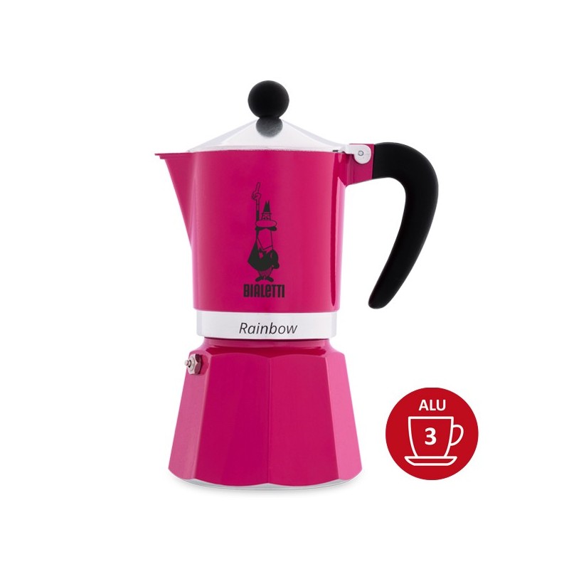 Bialetti Rainbow coffee maker 3 cups - Fuschia Bialetti Rainbow coffee maker 3 cups - Fuschia