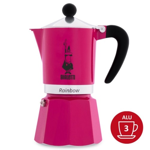 Bialetti Rainbow coffee maker 3 cups - Fuschia
