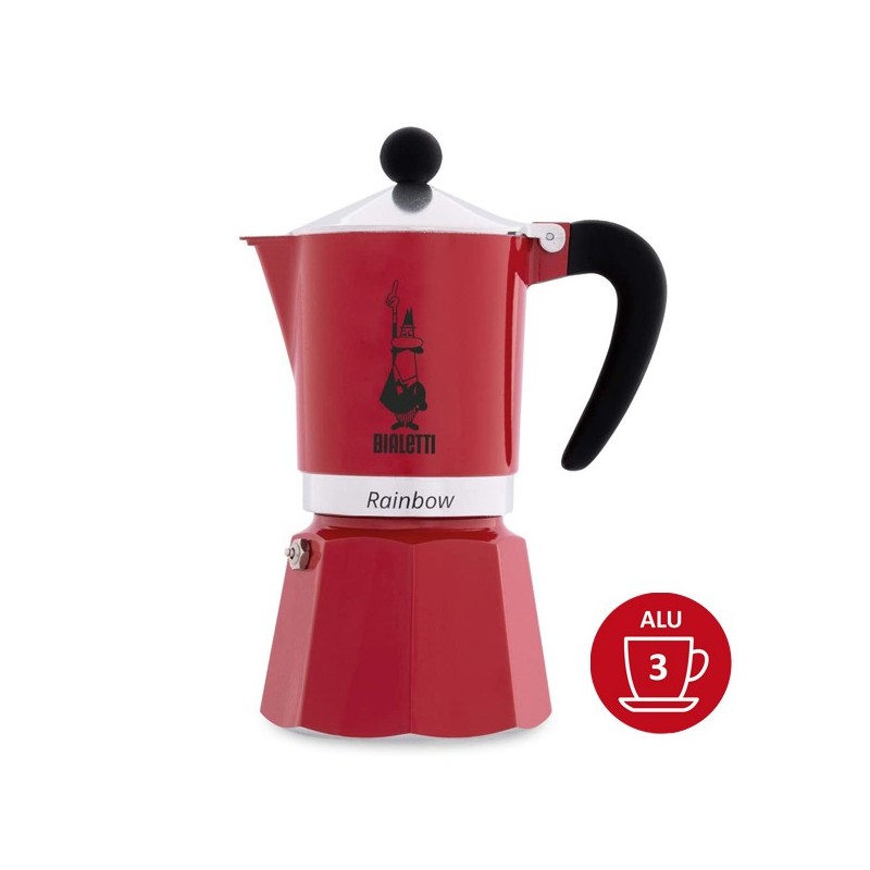 Bialetti Rainbow coffee maker 3 cups - Red Bialetti Rainbow coffee maker 3 cups - Red