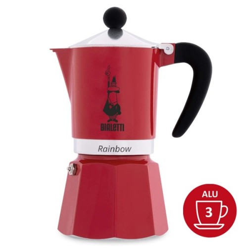 Bialetti Rainbow coffee maker 3 cups - Red