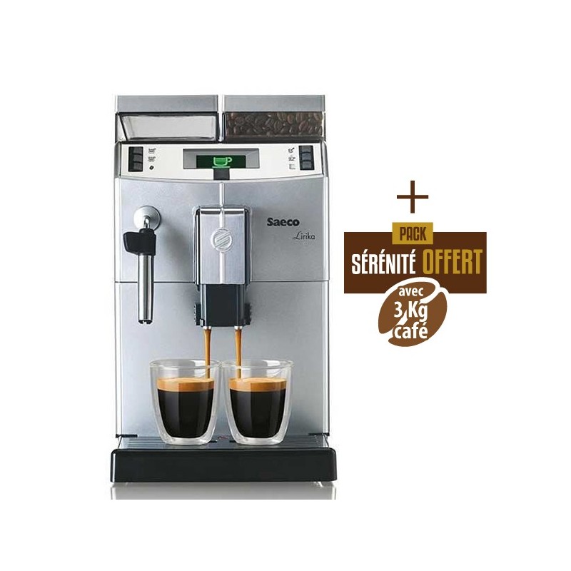 Saeco Lirika Plus Professional Silver + 3 kg Café - Serenity pack Saeco Lirika Plus Professional Silver + 3 kg Café - Serenity pack
