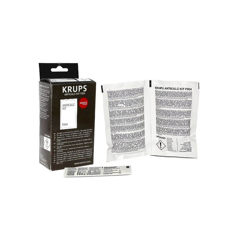 Détartrant anticalc Krups F054 (X 2 sachets détartrage et 1 bande de dureté) Détartrant anticalc Krups F054 (X 2 sachets détartrage et 1 bande de dureté)