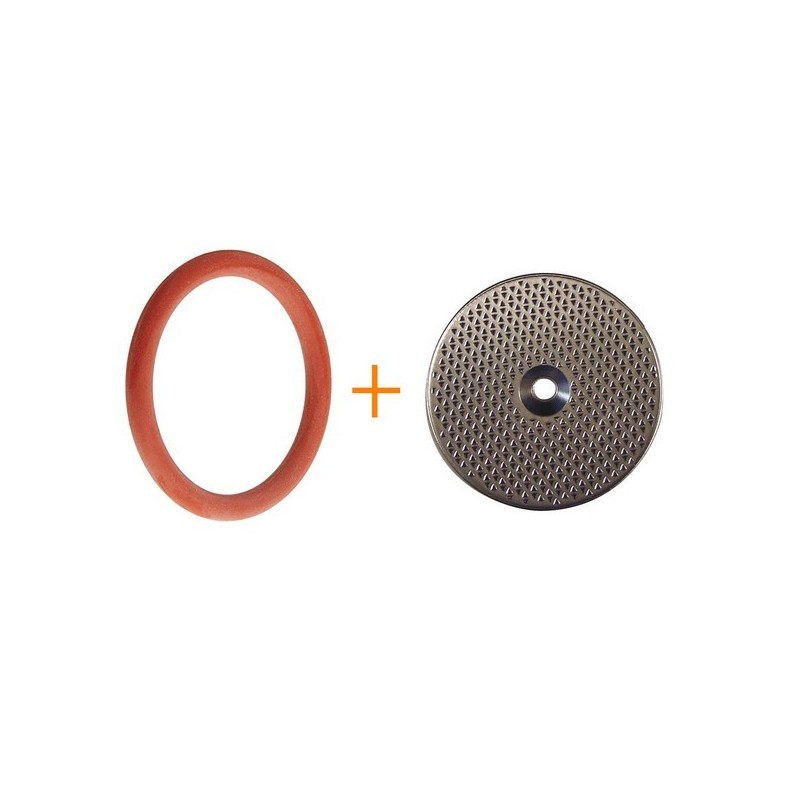 Lot grille tamis inox et joint de piston pour groupe café SAECO