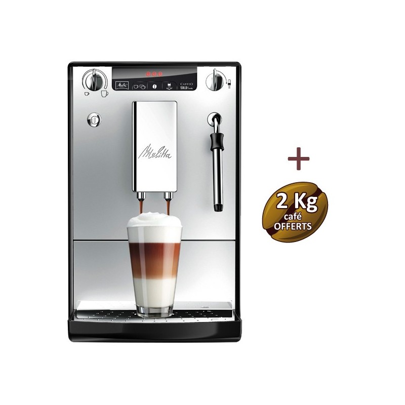 Solo Coffee Machine e Perfect Milk Silver E953-102 Melitta + 2 kg de café oferecido Solo Coffee Machine e Perfect Milk Silver E953-102 Melitta + 2 kg de café oferecido