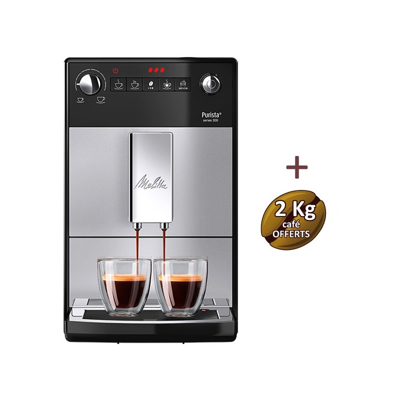 Machine à café Purista argent F230-101 MELITTA + 2 KG de café OFFERTS Machine à café Purista argent F230-101 MELITTA + 2 KG de café OFFERTS