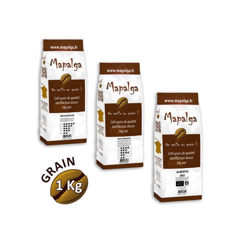 Pack découverte cafés en grain - 1Kg - MAPALGA