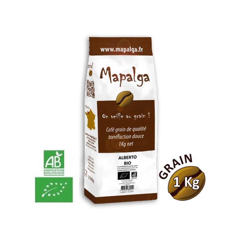 Café grain ALBERTO BIO - 1 Kg - MAPALGA Café grain ALBERTO BIO - 1 Kg - MAPALGA