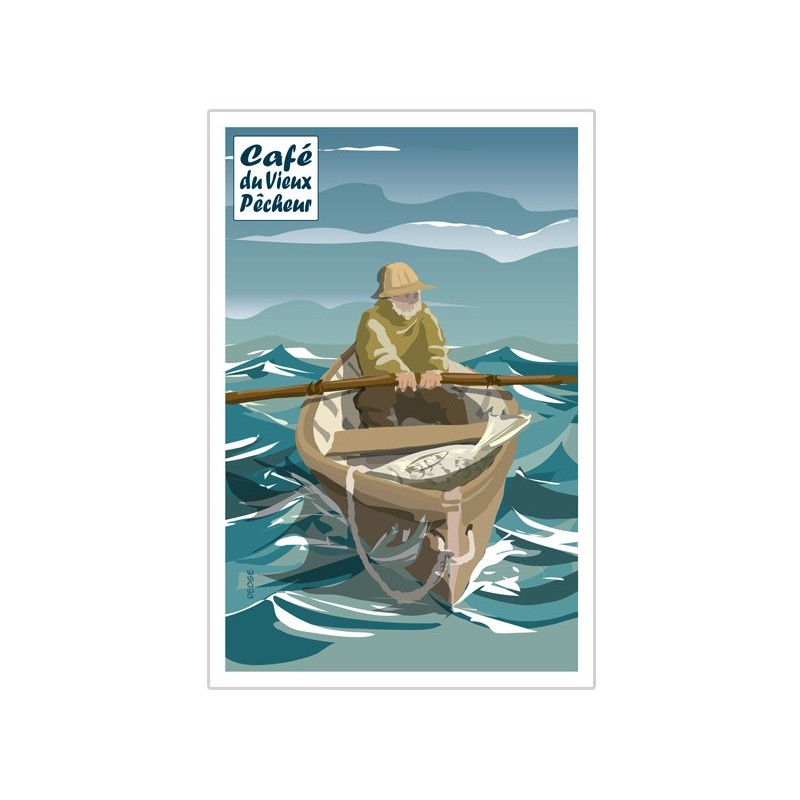 Carte postale Le Pêcheur en doris - CAFÉ DU VIEUX PÊCHEUR Carte postale Le Pêcheur en doris - CAFÉ DU VIEUX PÊCHEUR