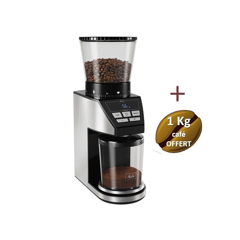 Moulin à café électrique avec balance intégrée CALIBRA - MELITTA + 1 Kg de café grain OFFERT Moulin à café électrique avec balance intégrée CALIBRA - MELITTA + 1 Kg de café grain OFFERT