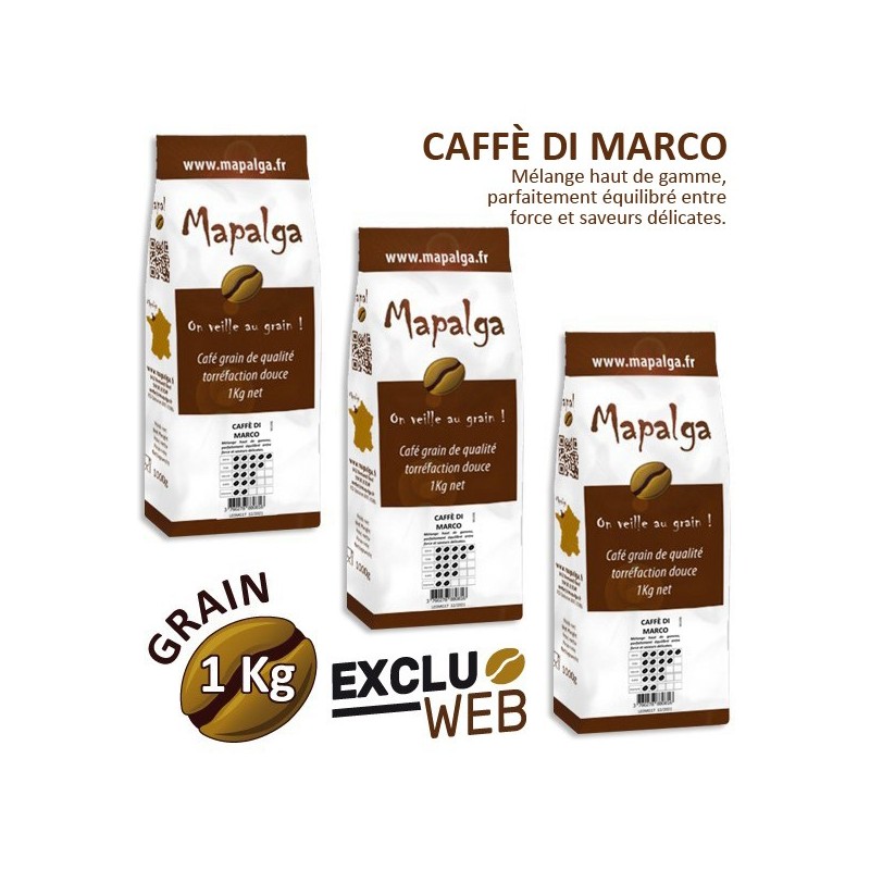 Pack x 3 Café grain Caffè di Marco - 1Kg - MAPALGA