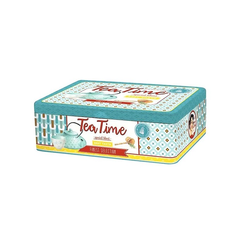 Box da tè in metallo 6 compartimenti di vita facili Box da tè in metallo 6 compartimenti di vita facili