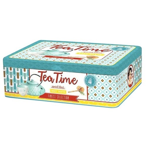 Caja de té de metal 6 compartimentos de vida fácil