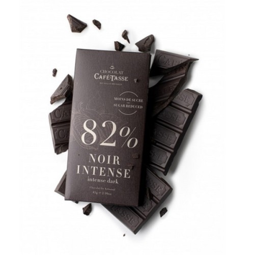 Tablette de chocolat noir 82% - 85g CAFE TASSE