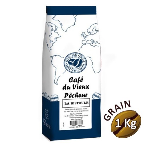 Café grain LA BISTOULE 6 X 1 kg - CAFÉ DU VIEUX PÊCHEUR
