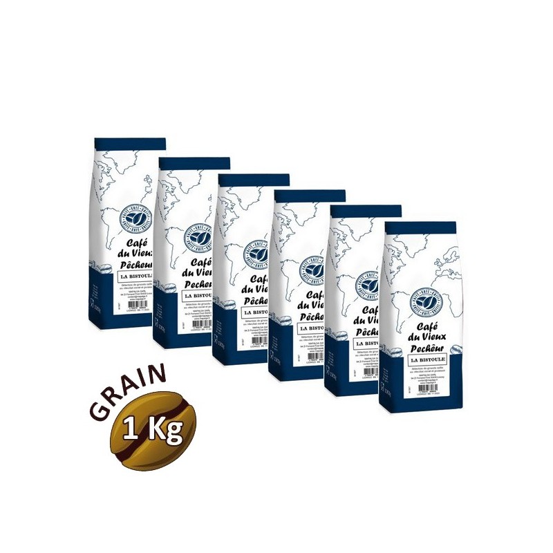 Café grain LA BISTOULE 6 X 1 kg - CAFÉ DU VIEUX PÊCHEUR Café grain LA BISTOULE 6 X 1 kg - CAFÉ DU VIEUX PÊCHEUR