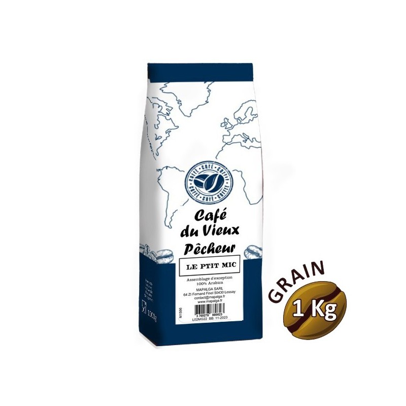 Café grain LE PTIT MIC 1 kg - CAFÉ DU VIEUX PÊCHEUR Café grain LE PTIT MIC 1 kg - CAFÉ DU VIEUX PÊCHEUR
