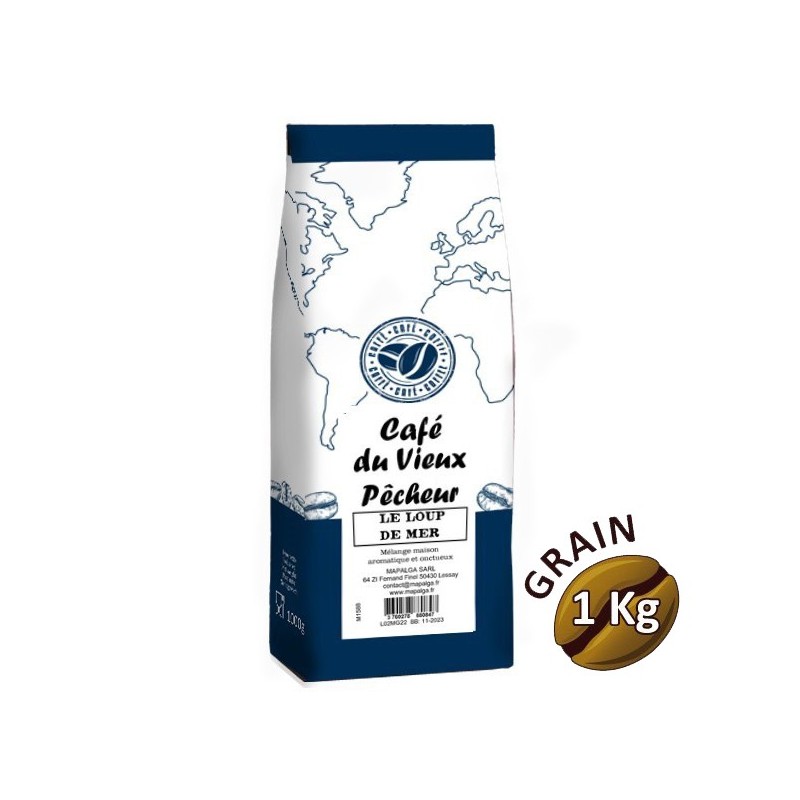 Café grain LE LOUP DE MER 1 kg - CAFÉ DU VIEUX PÊCHEUR Café grain LE LOUP DE MER 1 kg - CAFÉ DU VIEUX PÊCHEUR