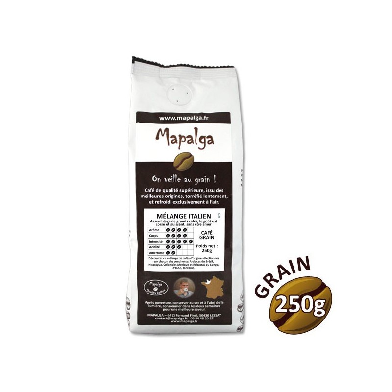 Café grain MELANGE ITALIEN - 250g - MAPALGA Café grain MELANGE ITALIEN - 250g - MAPALGA
