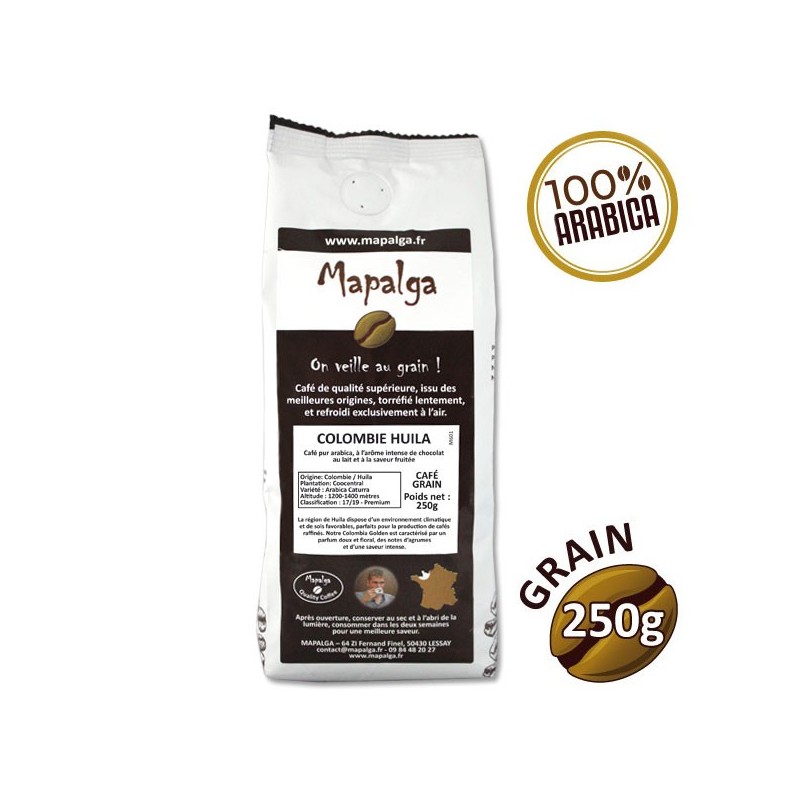 Café grain pure origine COLOMBIE HUILA - 250g - MAPALGA Café grain pure origine COLOMBIE HUILA - 250g - MAPALGA