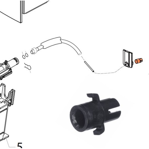 Embout Téflon noir  4x2 P124 SAECO 11005101 / 996530002749