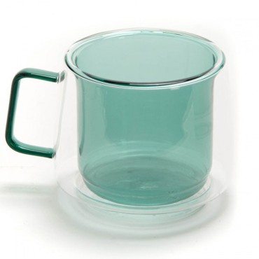 Mug double paroi verre vert - AMADEUS