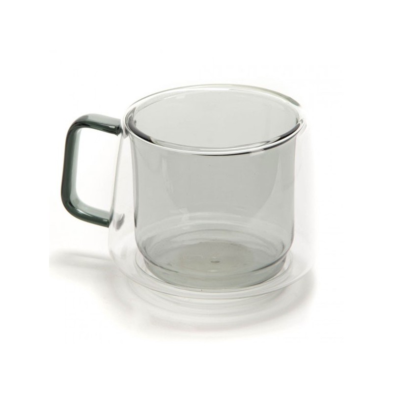 Mug double paroi verre gris - AMADEUS Mug double paroi verre gris - AMADEUS