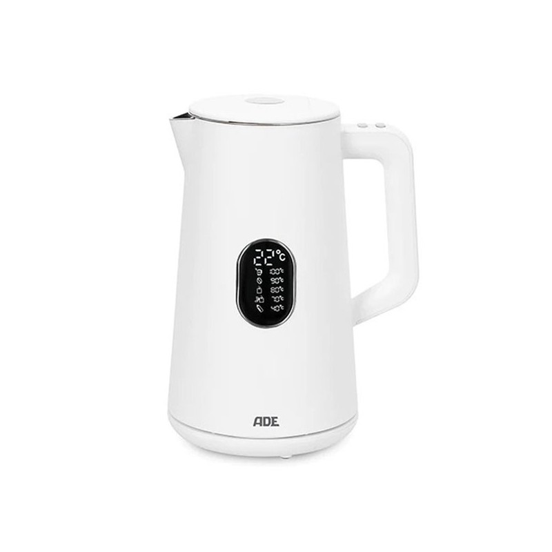 Bouilloire blanche avec température réglable KG2100-1 - 1,5 L- ADE Bouilloire blanche avec température réglable KG2100-1 - 1,5 L- ADE