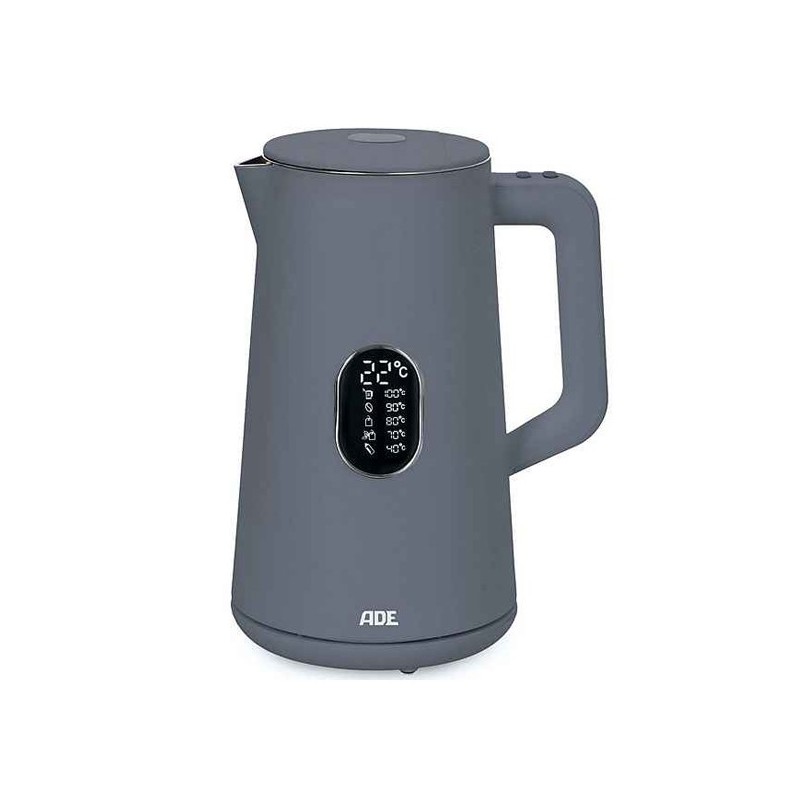 Bouilloire grise avec température réglable KG2100-3 - 1,5 L - ADE Bouilloire grise avec température réglable KG2100-3 - 1,5 L - ADE