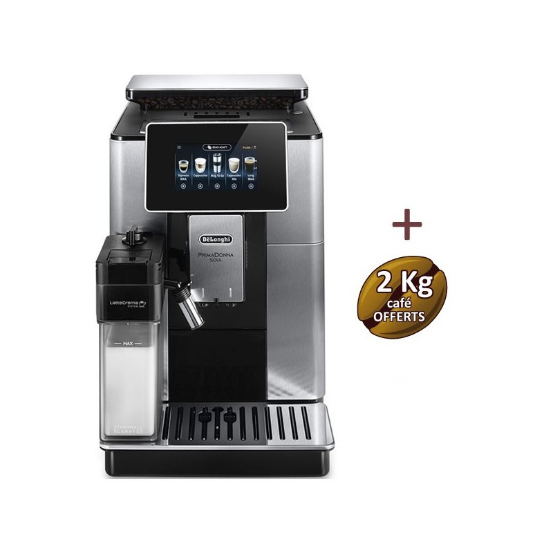 DELONGHI PrimaDonna Soul ECAM 610.74.MB garantie 3 ans + 2 KG de café OFFERTS DELONGHI PrimaDonna Soul ECAM 610.74.MB garantie 3 ans + 2 KG de café OFFERTS