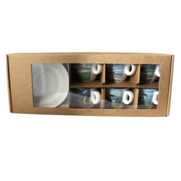 Lot de 6 tasses à café - 10 cl - CAFÉ DU VIEUX PÊCHEUR