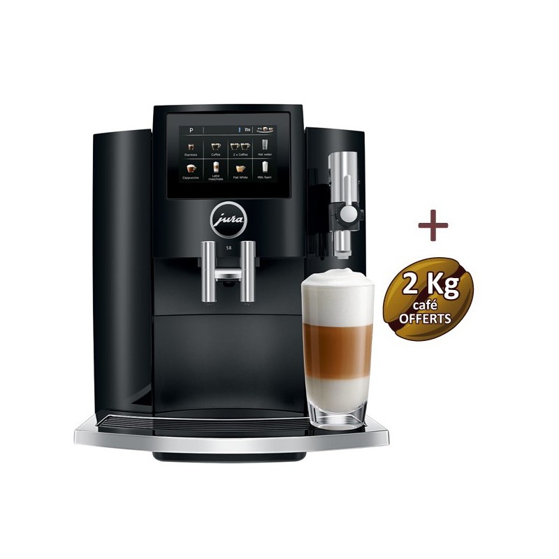 Machine à café S8 Piano Black 15381 - JURA + 2 Kg de café OFFERTS Machine à café S8 Piano Black 15381 - JURA + 2 Kg de café OFFERTS