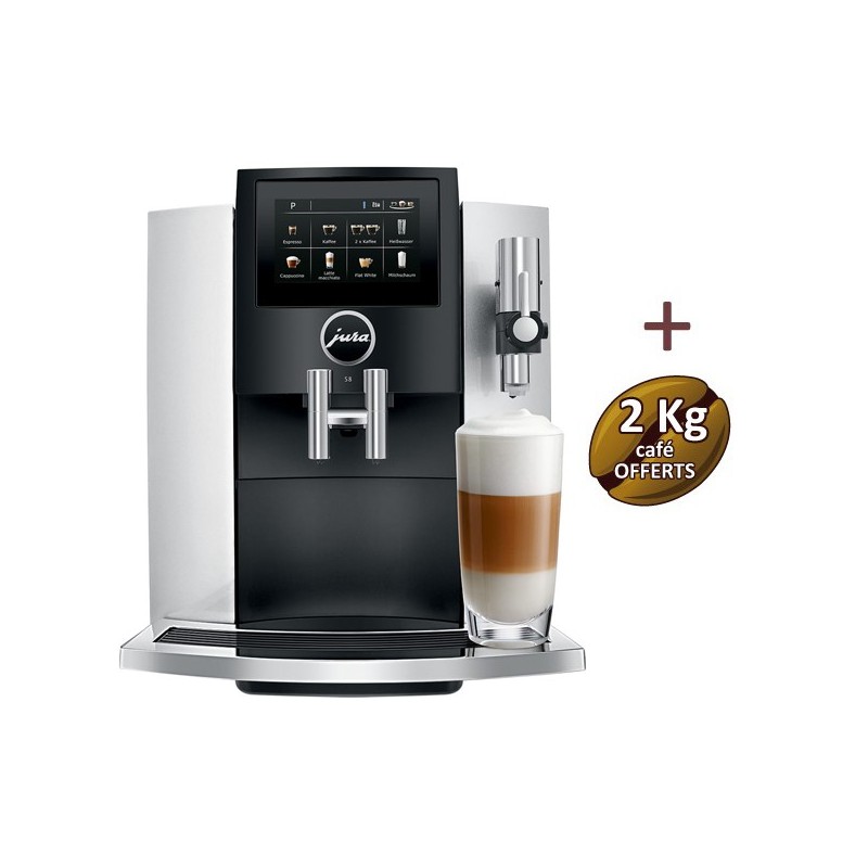 Machine à café S8 Moonlight Silver 15382 - JURA + 2 Kg de café OFFERTS Machine à café S8 Moonlight Silver 15382 - JURA + 2 Kg de café OFFERTS