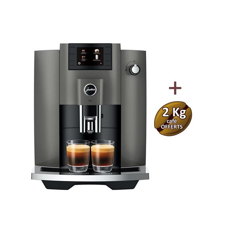 Machine à café E6 Dark Inox (EC) 15439 - JURA + 2 Kg de café OFFERTS Machine à café E6 Dark Inox (EC) 15439 - JURA + 2 Kg de café OFFERTS