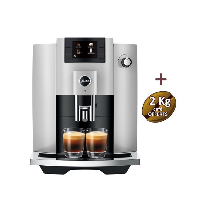 Machine à café E6 Platine (EC) 15440 - JURA + 2 Kg de café OFFERTS Machine à café E6 Platine (EC) 15440 - JURA + 2 Kg de café OFFERTS