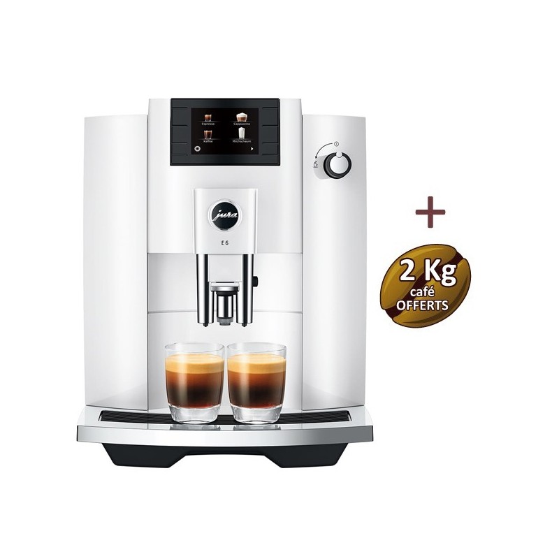 Machine à café E6 Piano White (EC) 15438 - JURA + 2 Kg de café OFFERTS Machine à café E6 Piano White (EC) 15438 - JURA + 2 Kg de café OFFERTS