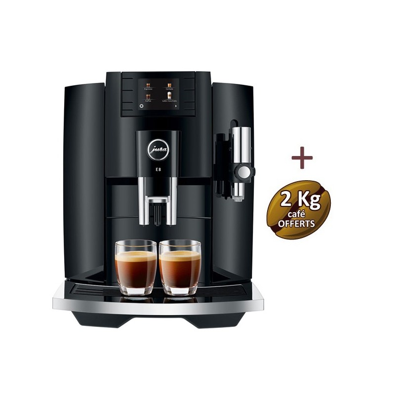 Machine à café E8 Piano Black (EB) 15355 - JURA + 2 Kg de café OFFERTS Machine à café E8 Piano Black (EB) 15355 - JURA + 2 Kg de café OFFERTS