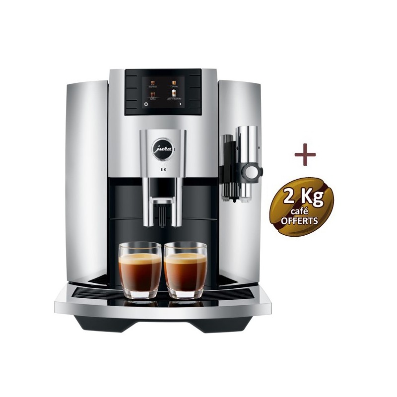 Machine à café E8 Chrome (EB) 15363 - JURA + 2 Kg de café OFFERTS Machine à café E8 Chrome (EB) 15363 - JURA + 2 Kg de café OFFERTS
