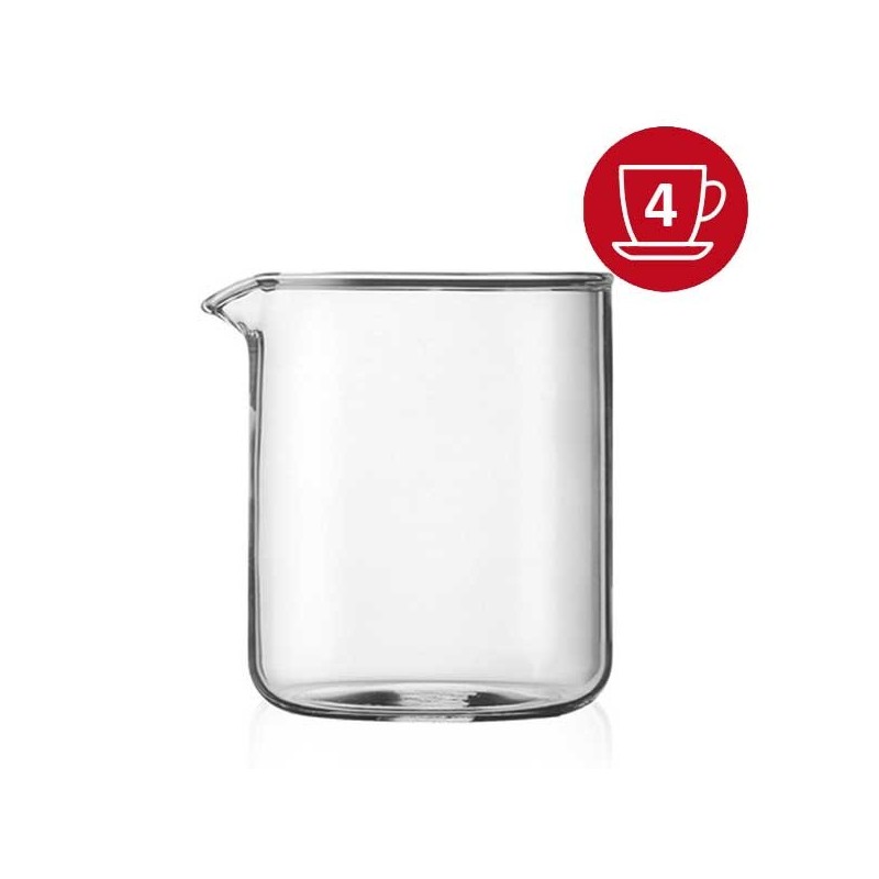 Verre de rechange pour cafetière à piston 4 Tasses - BODUM Verre de rechange pour cafetière à piston 4 Tasses - BODUM