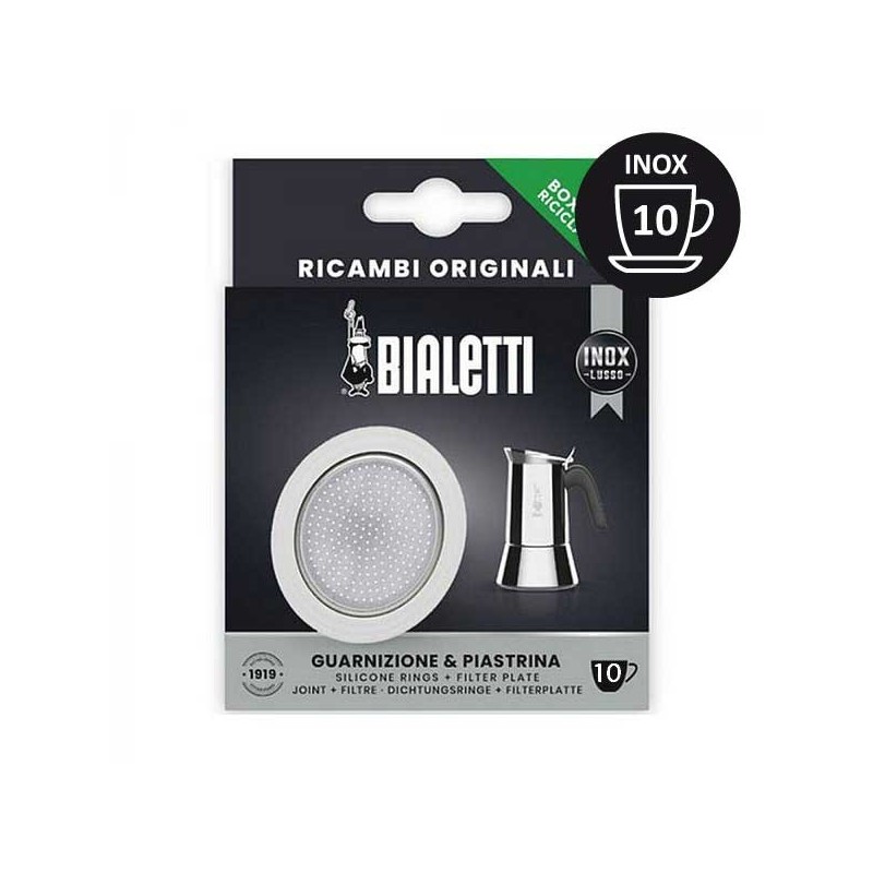 1 set de sello + 1 filtro de cafetera de acero inoxidable - Bialetti 0800413 1 set de sello + 1 filtro de cafetera de acero inoxidable - Bialetti 0800413